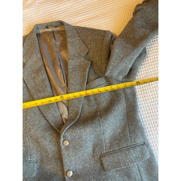 Farah Clothing Co Men's Brown Tweed Wool Elbow Patch Blazer Size 44R Academia - Picture 4 of 16